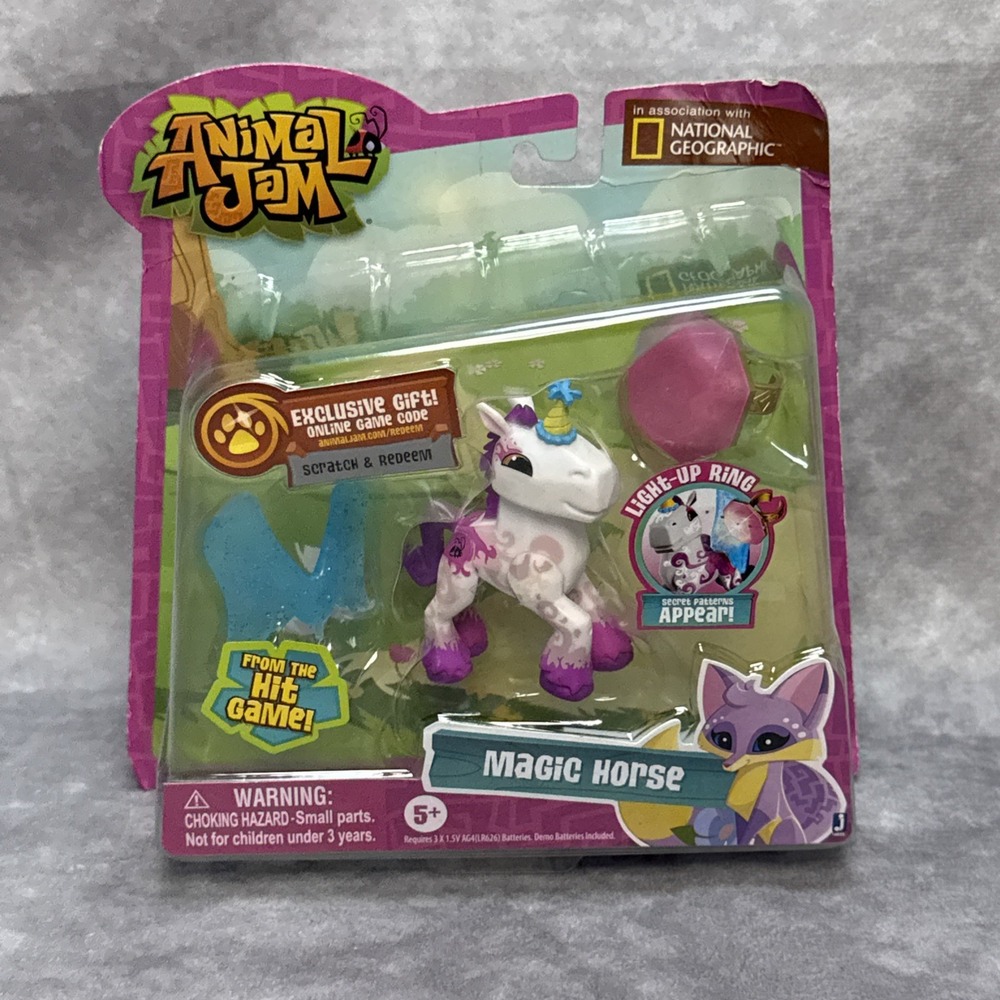 Animal Jam Magic Horse Figure  w Light-up Ring & Game Code New Sealed NIB Rare